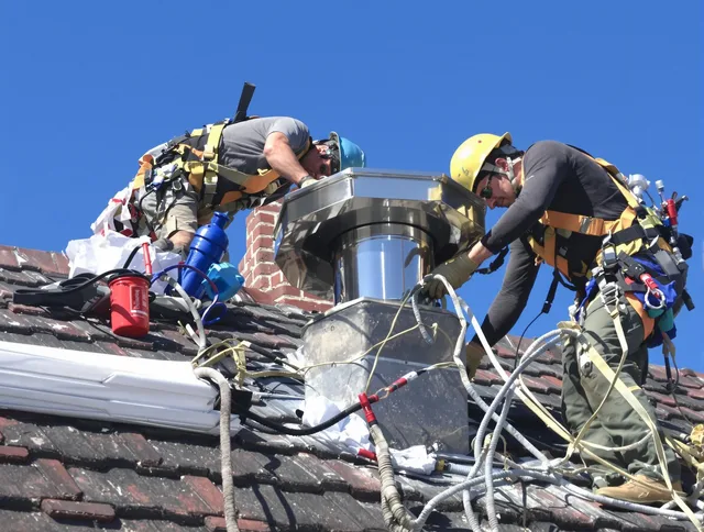Protective chimney cap installed by Redlands Chimney Sweep in Redlands, CA