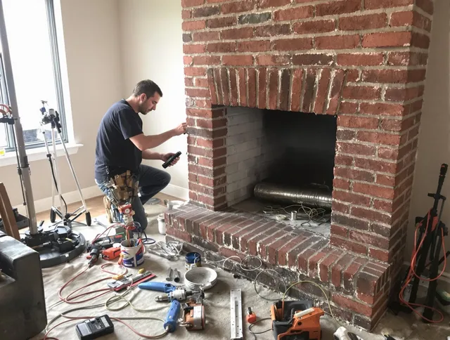 Redlands Chimney Sweep specialist finalizing chimney liner service in Redlands, CA