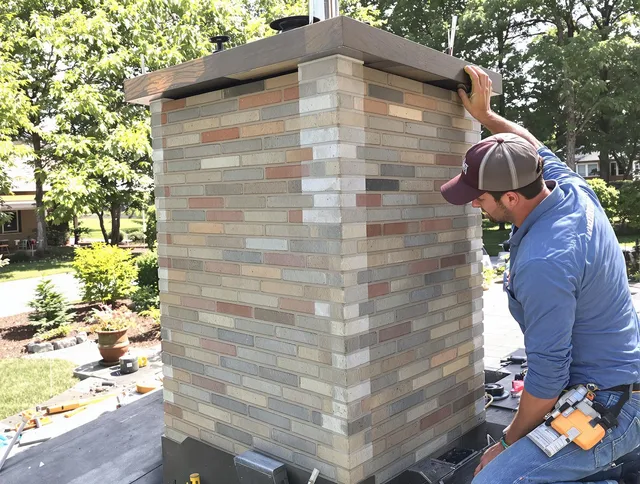 Redlands Chimney Sweep completing a modern chimney remodel in Redlands, CA