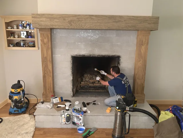 Detailed creosote removal process by Redlands Chimney Sweep in Redlands, CA