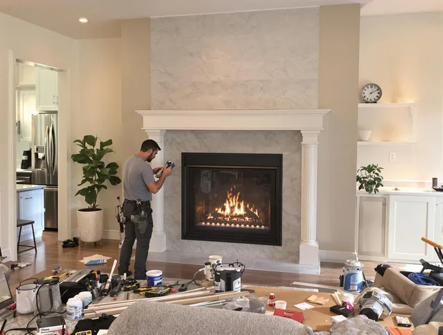 Newly installed fireplace by Redlands Chimney Sweep in Redlands, CA